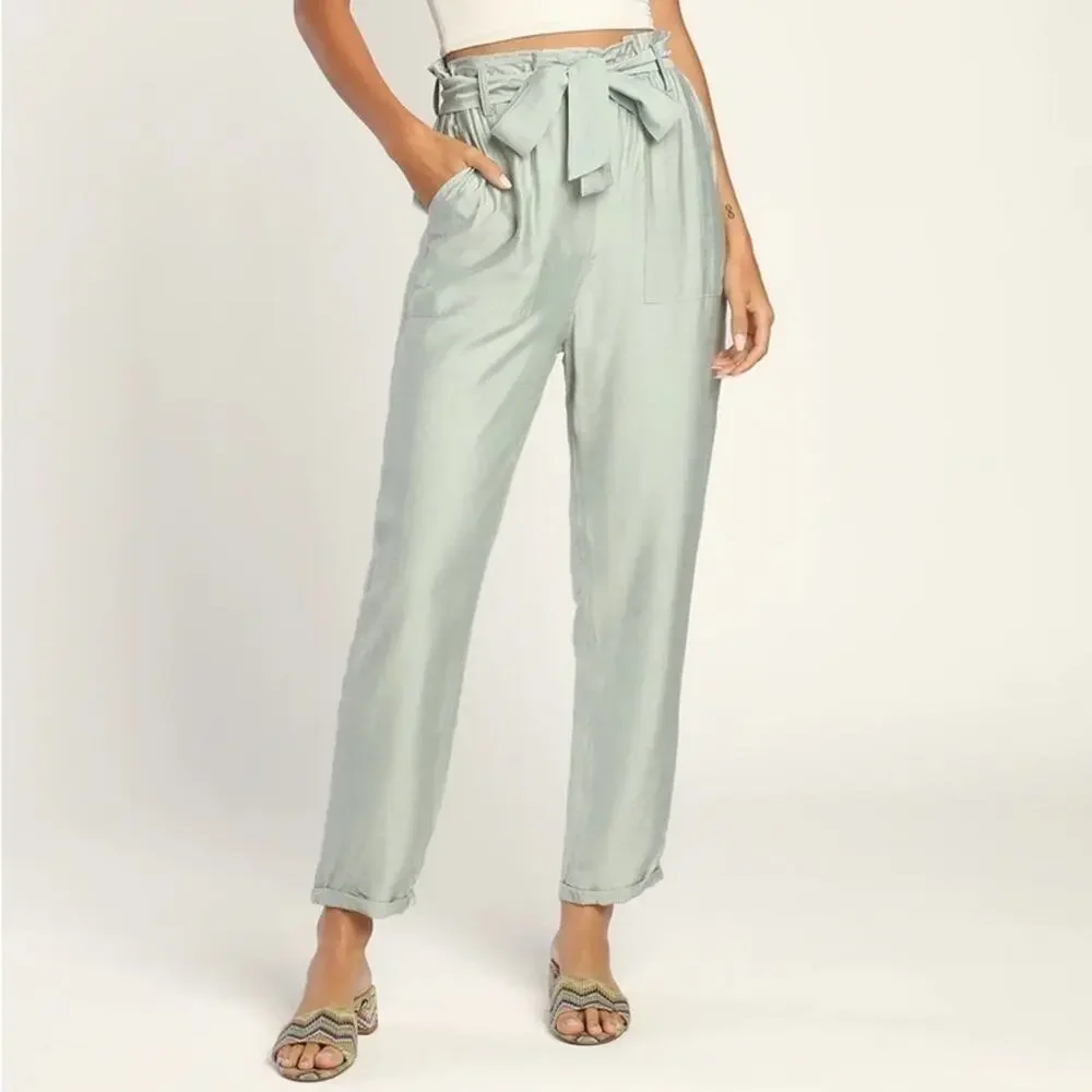 Weekend Date Dusty Sage Cropped Paperbag Waist Pants
Lulus - Picture 1 of 11